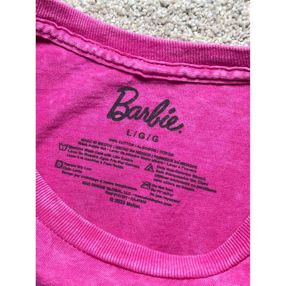 Barbie Pink Acid‎ Wash Graphic T Shirt Women's Size Large Barbiecore Retro - Picture 4 of 10